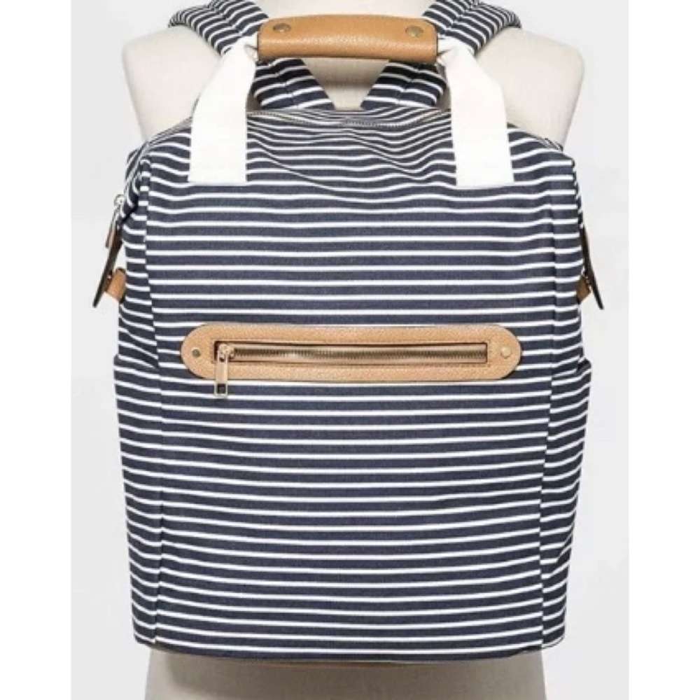 💙🤍It’s A NEW DAY! NAVY WHT STRIPED TOTE BOOKBAG